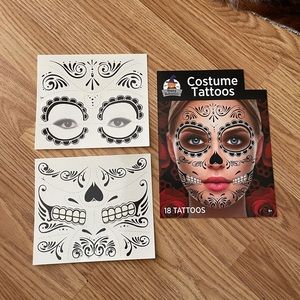 NEW Costume Tattoo Fun 18 tattoos to apply & they are removable sugar skull sexy